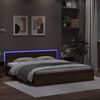 vidaXL Bed Frame with LED without Mattress Brown Oak 180x200 cm Super King