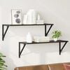 vidaXL Wall Shelves 2 pcs Black Oak 80 x 25 x 25.5 cm Engineered Wood