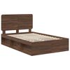 vidaXL Bed Frame with Headboard Brown Oak 120 x 190 cm Solid Pine Wood
