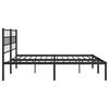 vidaXL Metal Bed Frame without Mattress with Headboard Black 180x200cm