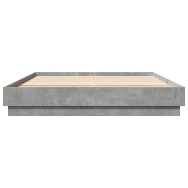 vidaXL Bed Frame without Mattress Concrete Grey 150x200 cm King Size