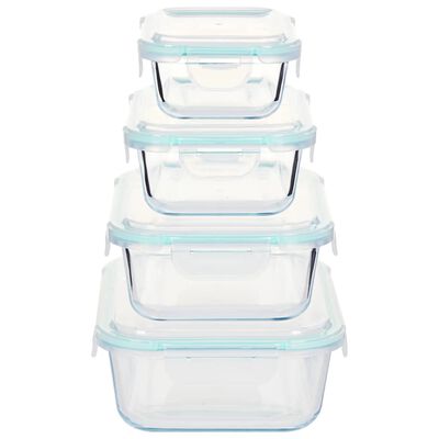 vidaXL Glass Food Storage Containers 16 Pieces