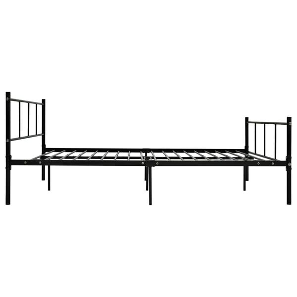 vidaXL Bed Frame without Mattress Black Metal 160x200 cm