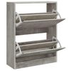 vidaXL Shoe Cabinet Concrete Grey 63x24x81 cm Engineered Wood