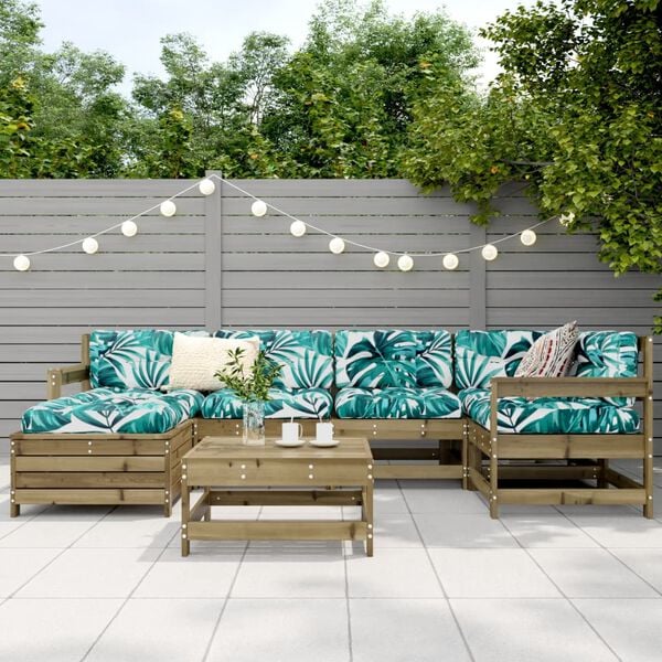 vidaXL 7 Piece Garden Sofa Set Impregnated Wood Pine