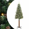 vidaXL Slim Christmas Tree Green 210 cm PVC and Solid Pine wood