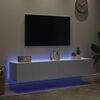 vidaXL TV Wall Cabinets with LED Lights 2 pcs White 80x35x31 cm