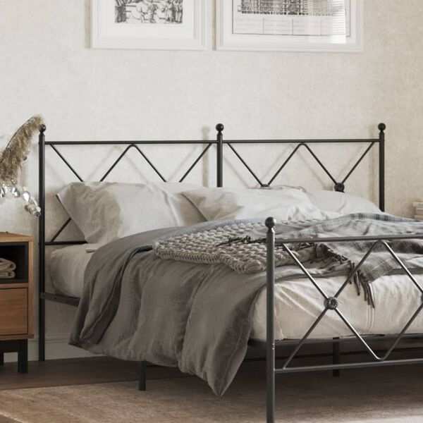 vidaXL Metal Headboard Black 150cm