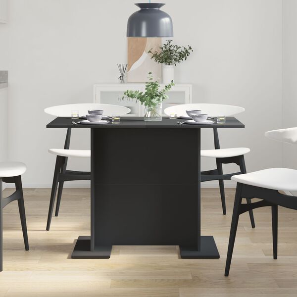 vidaXL Dining Table Black 110x60x75 cm Engineered Wood