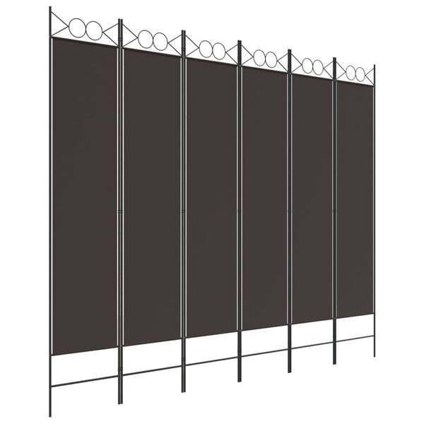 vidaXL 6-Panel Room Divider Brown 240x200 cm Fabric