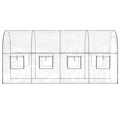 vidaXL Greenhouse Transparent 160x400x190 cm PVC&Powder-coated Steel