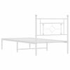 vidaXL Metal Bed Frame without Mattress with Headboard White 90x200cm