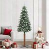 vidaXL Slim Christmas Tree Green 210 cm PVC and Solid Pine wood