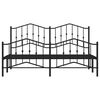 vidaXL Metal Bed Frame without Mattress with Footboard Black 183x213cm
