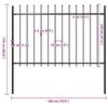 vidaXL Garden Fence with Spear Top Steel 181x120 cm Black