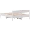 vidaXL Bed Frame without Mattress White 150x200 cm King Size Solid Wood Pine