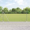 vidaXL Fence with Post Silver 0.8 x 25 m Steel