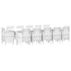 vidaXL Garden Dining Set with Cushion 13 pcs White and Light grey