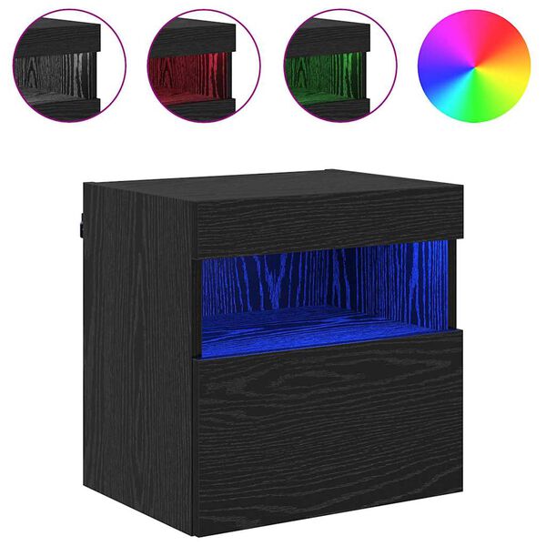 vidaXL TV Wall Cabinets Wall-mounted 2 pcs Black Oak 40 x 30 x 40 cm