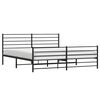 vidaXL Metal Bed Frame without Mattress with Footboard Black 180x200cm
