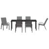 vidaXL Garden Dining Set 7 pcs Grey and Black Powder-coated Steel