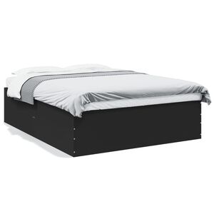 vidaXL Bed Frame without Mattress Black 160x200 cm