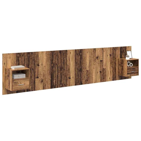 vidaXL Headboard with Cabinet 3 pcs Old Wood Engineered Wood