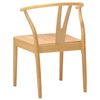 vidaXL Dining Chair 2 pcs Natural Solid Rubber Wood