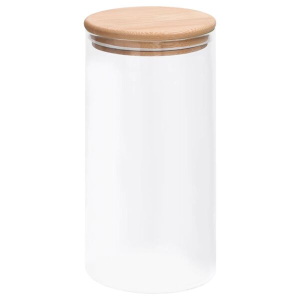vidaXL Storage Glass Jars with Bamboo Lid 4 pcs 1200 ml