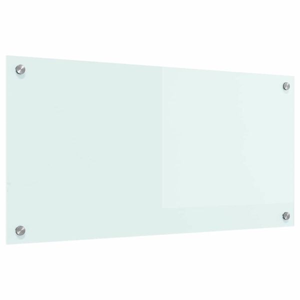 vidaXL Kitchen Backsplash White 80 x 40 cm Tempered Glass