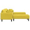 vidaXL Velvet Sofa with Cushion 3 pcs Yellow 208 cm Velvet