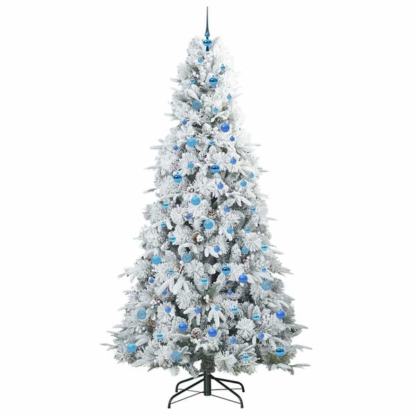 vidaXL Artificial Hinged Christmas Tree White 240 cm PE and PVC