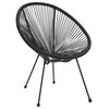vidaXL Garden Moon Chairs 2 pcs Rattan Black