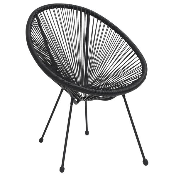 vidaXL Garden Moon Chairs 2 pcs Rattan Black