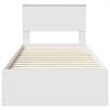 vidaXL Bed Frame White and Silver 75 x 190 cm Engineered Wood
