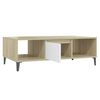 vidaXL Coffee Table White and Sonoma Oak 103.5x60x35 cm Engineered Wood