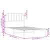 vidaXL Metal Bed Frame without Mattress with Headboard White 107x203cm