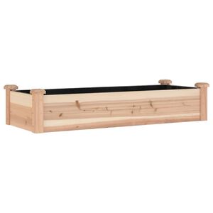 vidaXL Garden Raised Bed with Liner 120x45x25 cm Solid Wood Fir