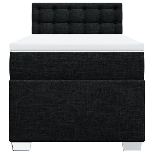 vidaXL Box Spring Bed with Mattress Black 90x200 cm Fabric