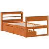 vidaXL Bed Frame without Mattress Wax Brown 75x190 cm Small Single Solid Wood Pine