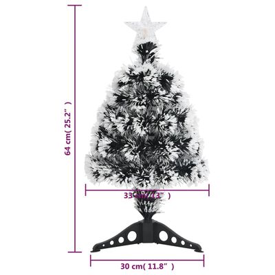 vidaXL Pre-lit Christmas Tree Green and White 64 cm Fibre Optic