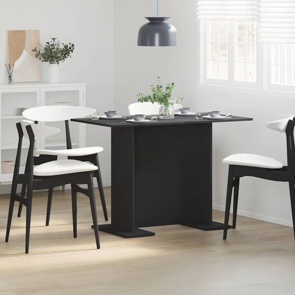 vidaXL Dining Table Black 110 x 60 x 75 cm Engineered Wood