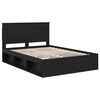 vidaXL Bed Frame with Headboard Black 150 x 200 cm Solid Pine Wood