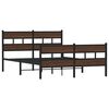 vidaXL Metal Bed Frame without Mattress Brown Oak 150x200 cm King Size