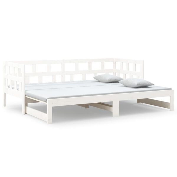 vidaXL Pull-out Day Bed without Mattress White 2x(80x200) cm