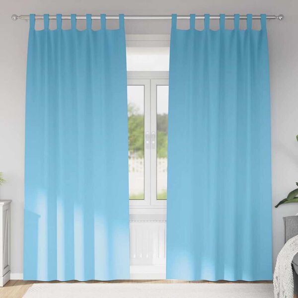 vidaXL Blackout Curtains with Rings 2 pcs Light Blue 260 x 140 cm