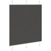vidaXL Pleated Blind Black 115x150 cm Fabric Width 114.4 cm Polyester