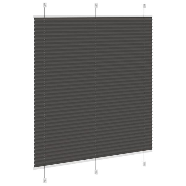 vidaXL Pleated Blind Black 115x150 cm Fabric Width 114.4 cm Polyester