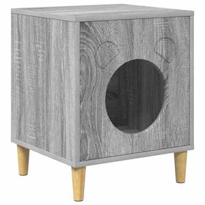 vidaXL Cat House Grey Sonoma 42.5 x 40 x 53 cm Engineered Wood