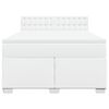 vidaXL Box Spring Bed with Mattress White 160x200 cm Faux Leather
